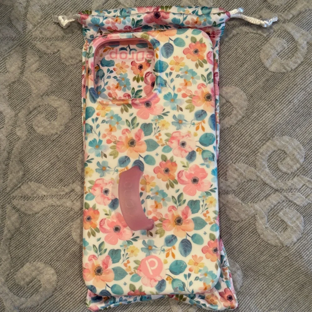 Loopy Case Floral Phone Case in Pink, Teal, White